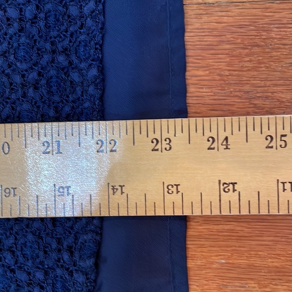 Michael Michael Kors Navy Blue Size Medium fully lined Women’s top tie sleeves - Picture 11 of 12